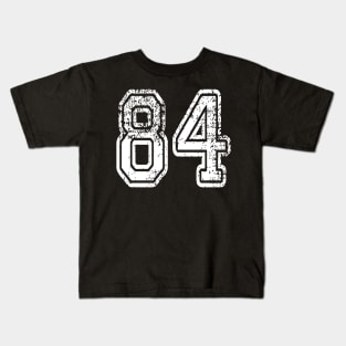 Number 84 Grungy in white Kids T-Shirt